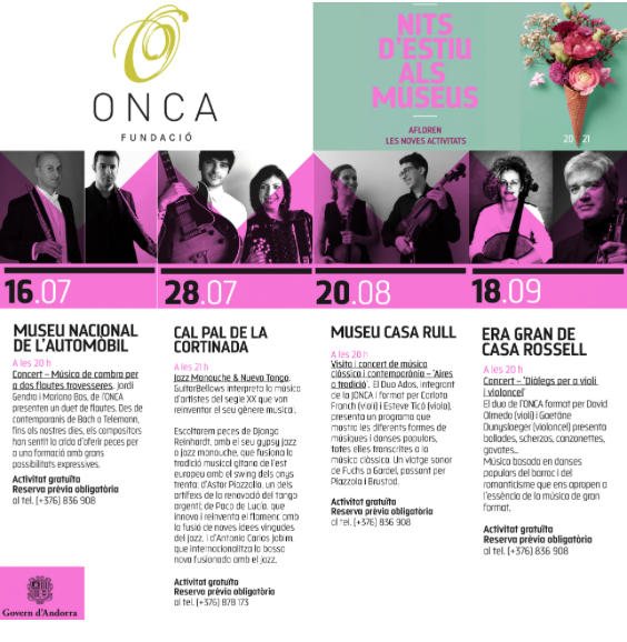 La Fundació ONCA participa novament a l’edició de les Nits d’estiu als museus d’Andorra, les Nits obertes d’Ordino i les Jornades Europees del Patrimoni